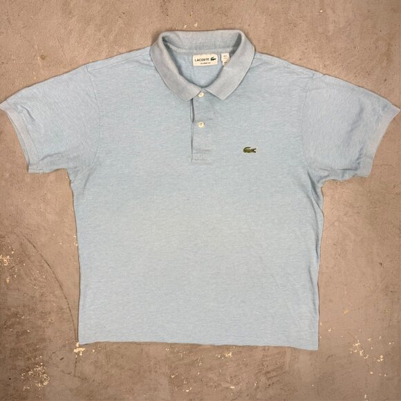 Lacoste Polo Shirt Mesh Cotton Short Sleeve Blue Made in Peru Classic Fit Large - Picture 2 of 8